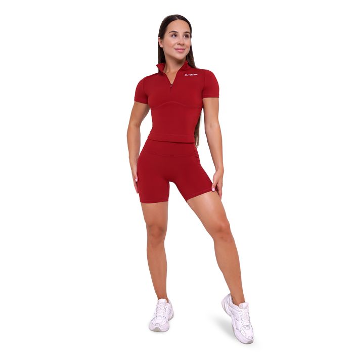 Ignite Cropped T-Shirt für Frauen in Dark Red - GymBeam M
