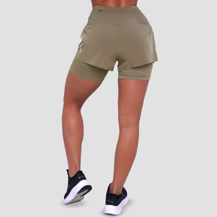 Pulse 2in1-Laufshorts für Frauen in Vetiver – GymBeam XL