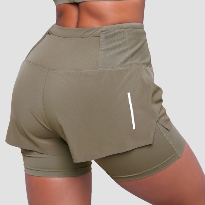 Pulse 2in1-Laufshorts für Frauen in Vetiver – GymBeam XL
