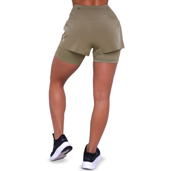 Pulse 2in1-Laufshorts für Frauen in Vetiver – GymBeam XL
