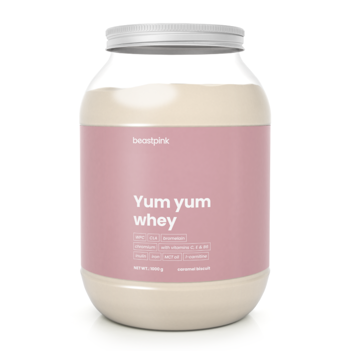 Yum Yum Whey - BeastPink + Geschenke 1000 g - Vanilleeis