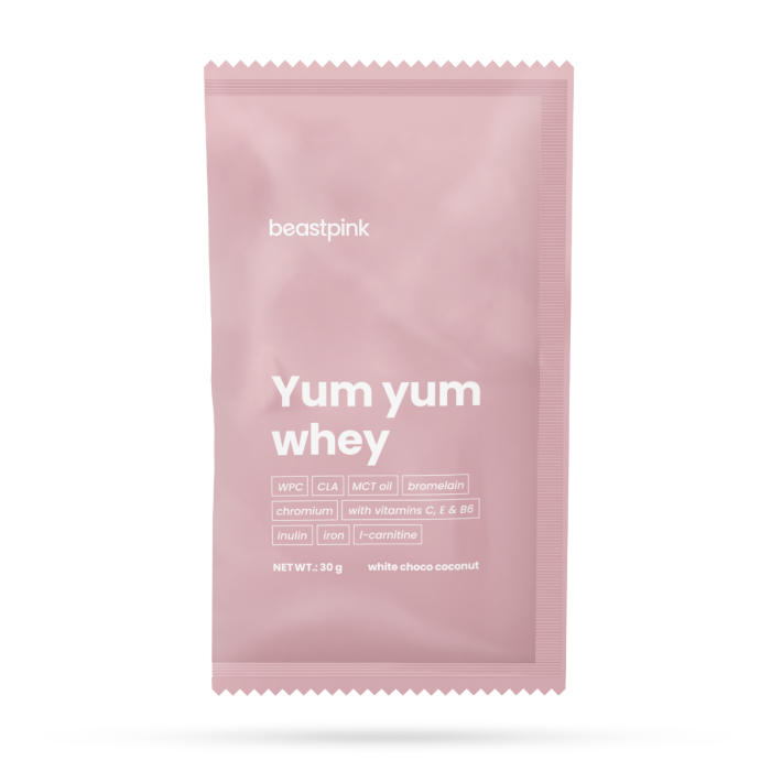 Yum Yum Whey Probe - BeastPink 30 g - weiße Schokolade Kokos