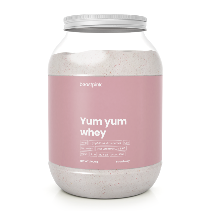 Yum Yum Whey - BeastPink + Geschenke 1000 g - Vanilleeis