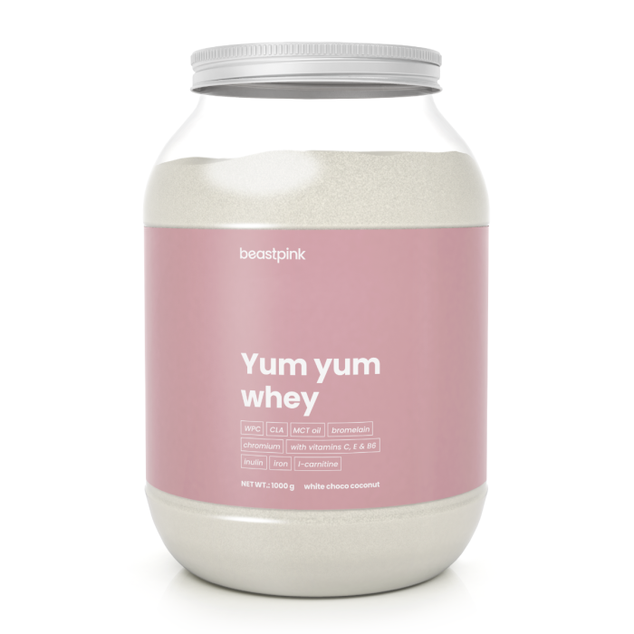 Yum Yum Whey - BeastPink + Geschenke 1000 g - Vanilleeis