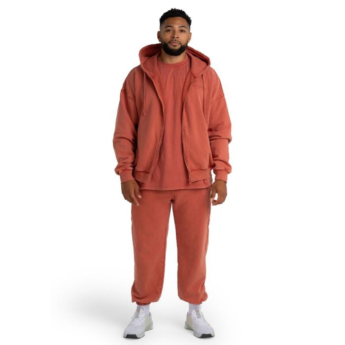 Hoodie mit Reißverschluss in Washed Terra - STRIX XXL