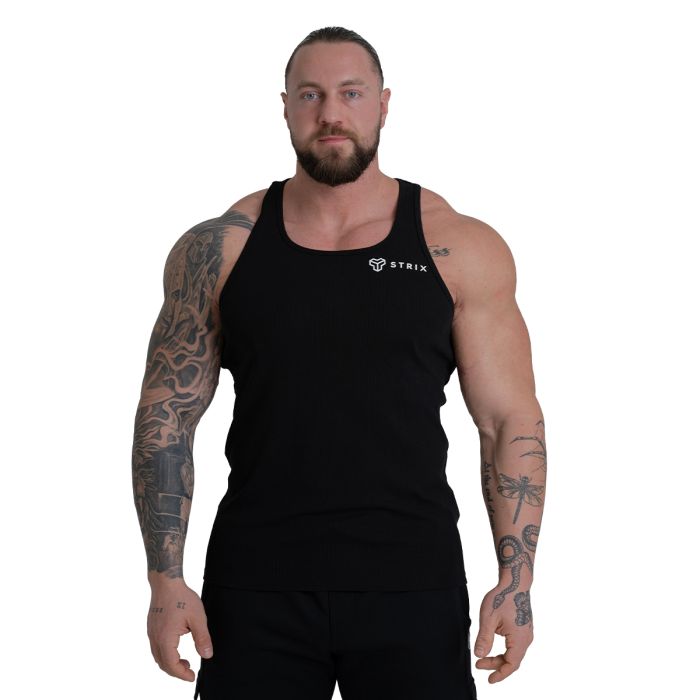 Tank Top Ribbed in Black - STRIX XL