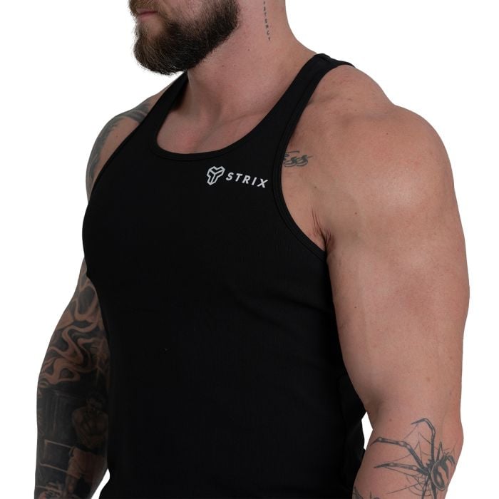 Tank Top Ribbed in Black - STRIX XL