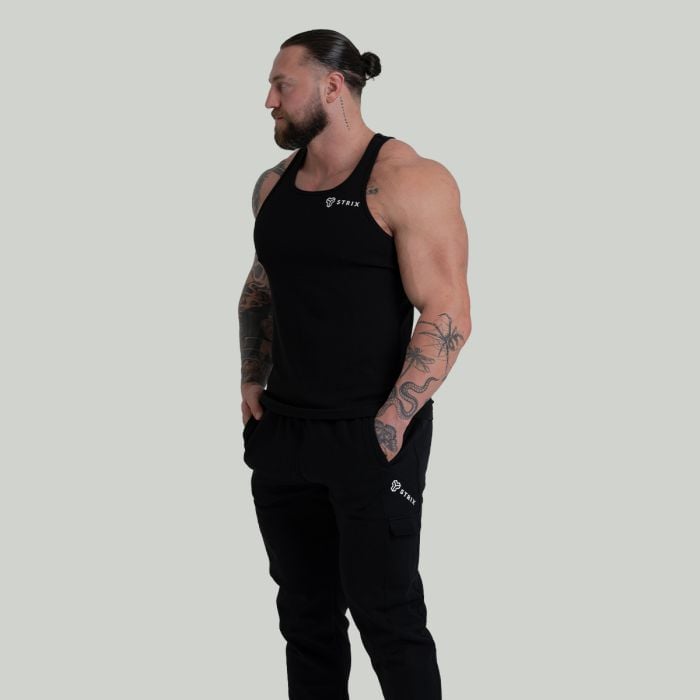Tank Top Ribbed in Black - STRIX XL
