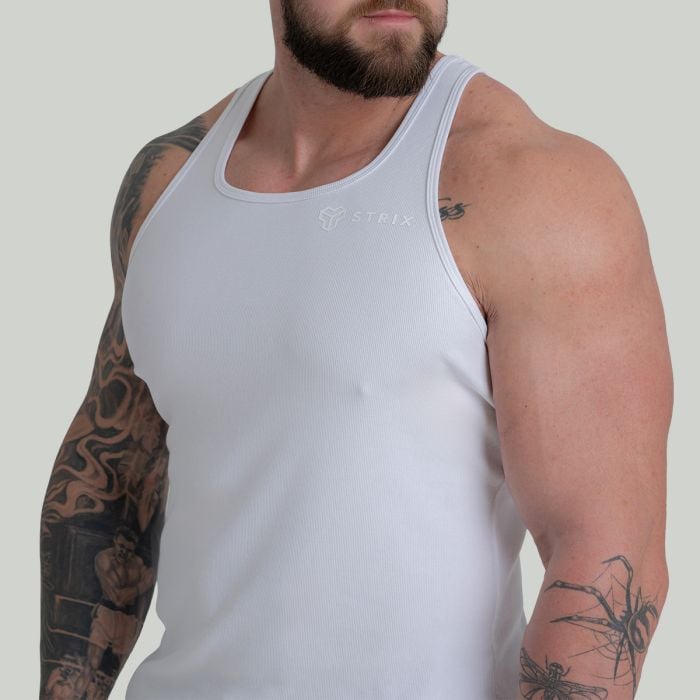Tank Top Ribbed in White - STRIX XXL