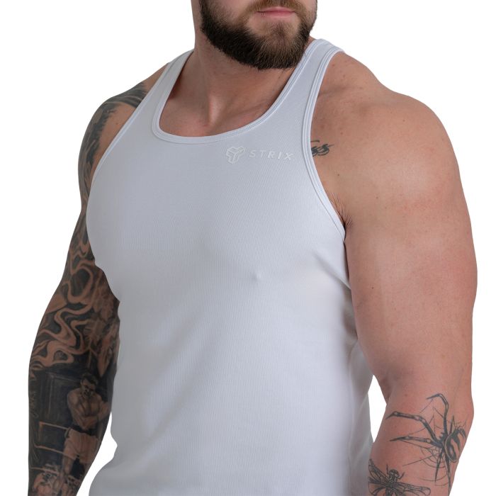 Tank Top Ribbed in White - STRIX XXL