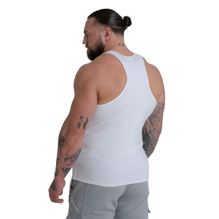 Tank Top Ribbed in White - STRIX XXL