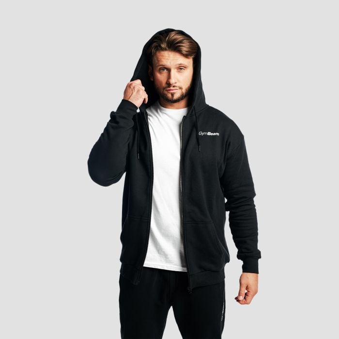 Zone Zip-Up Hoodie in Black - GymBeam M