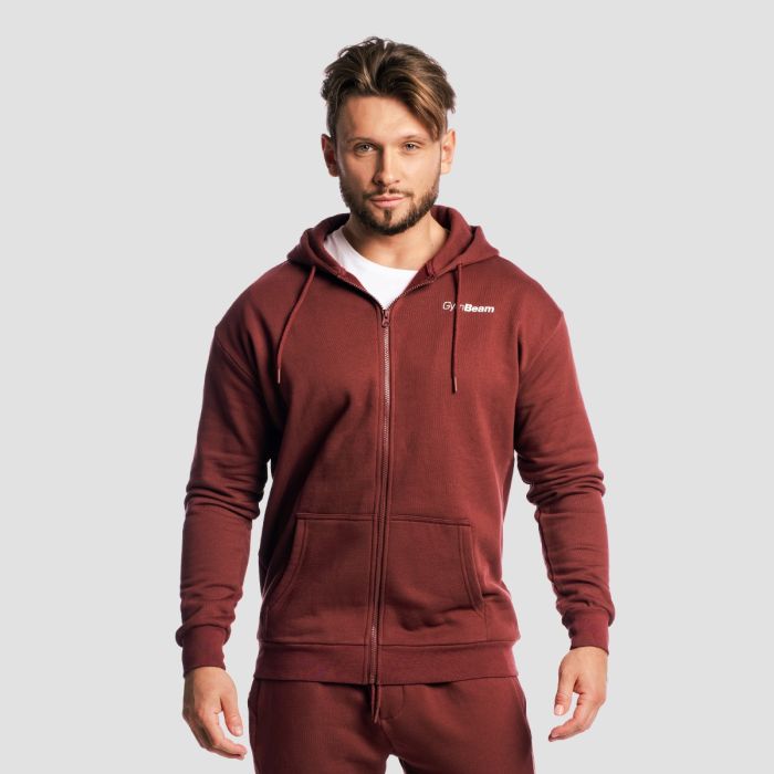Zone Zip Up Hoodie Cherrywood - GymBeam L