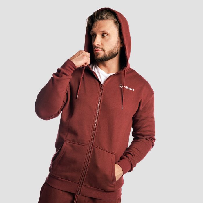 Zone Zip Up Hoodie Cherrywood - GymBeam L