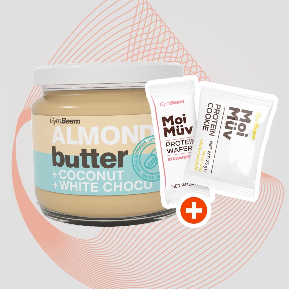 Mandelbutter mit Kokosnuss und weißer Schokolade - Gymbeam + Geschenke