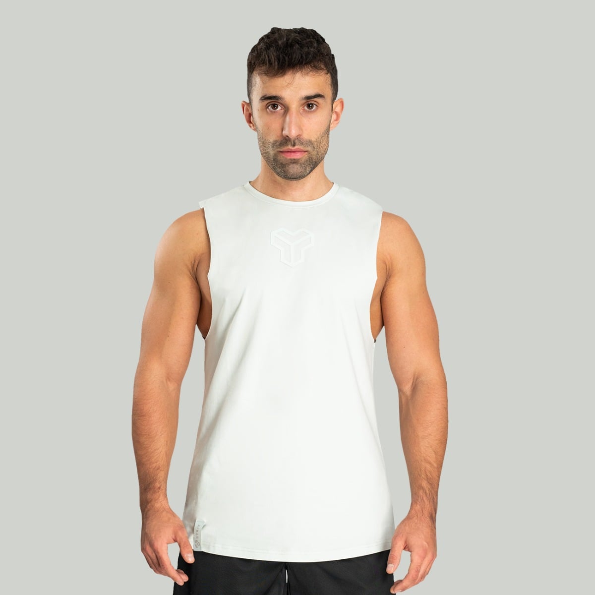 Essential Cut-Off Tank Top in Moon Grey - STRIX
