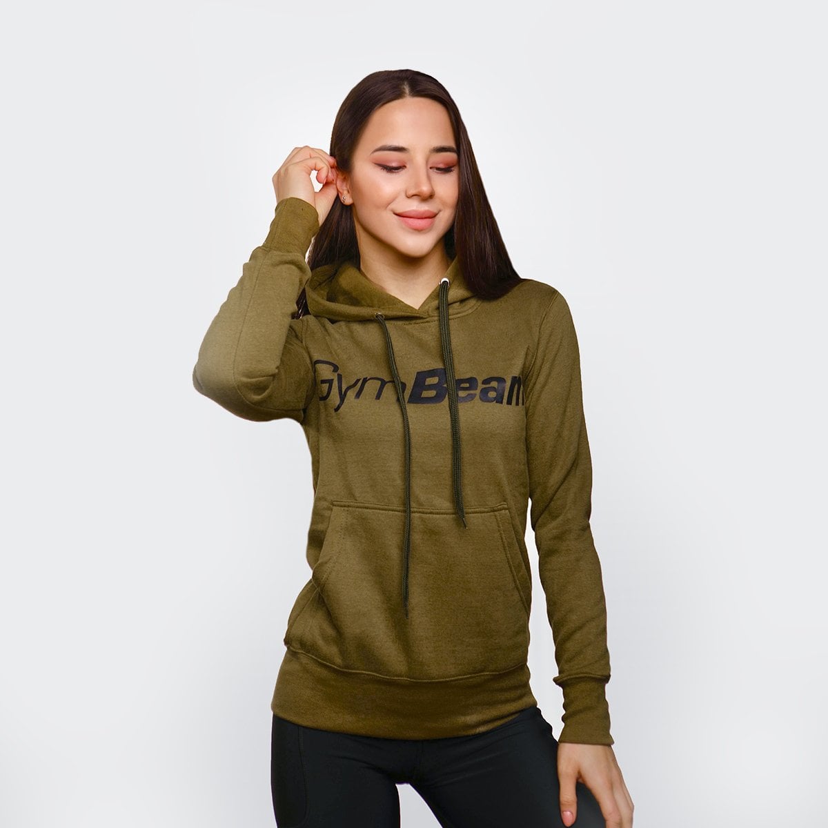Women‘s Hoodie Athlete Military Green - GymBeam