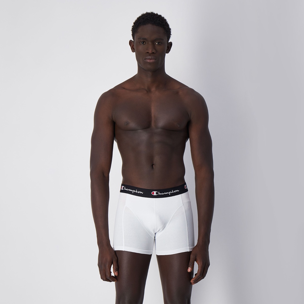 Champion Smooth Seam Boxershorts für Männer im 2er-Pack in White/Black XXL