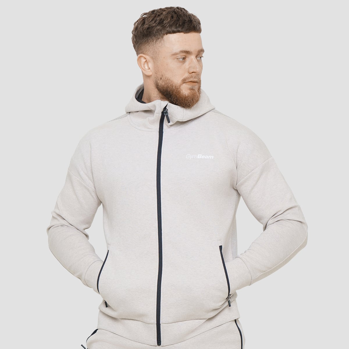 Agile Hoodie mit Reißverschluss für Männer Desert - GymBeam