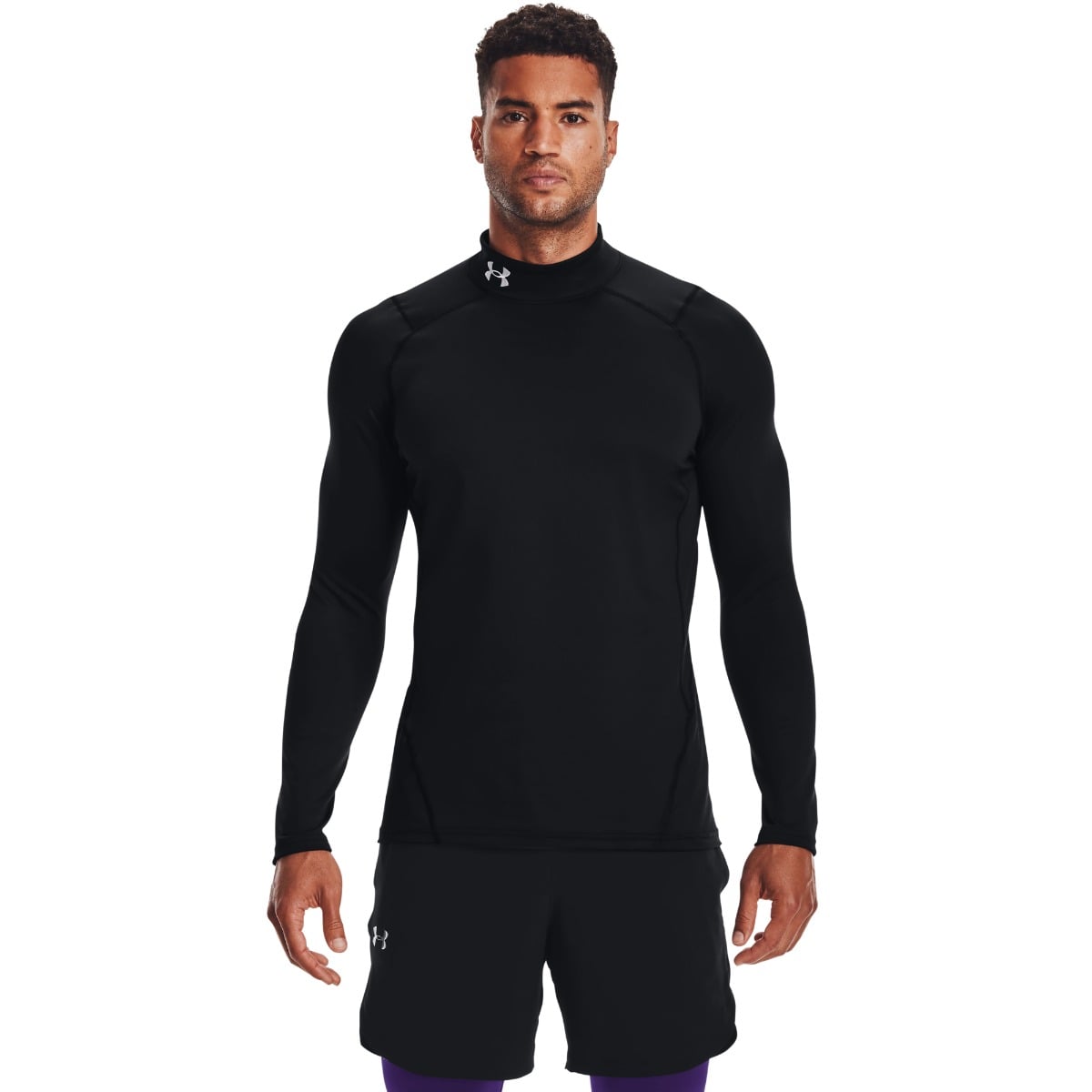 Men‘s T-shirt ColdGear Armour Fitted Mock Black - Under Armour