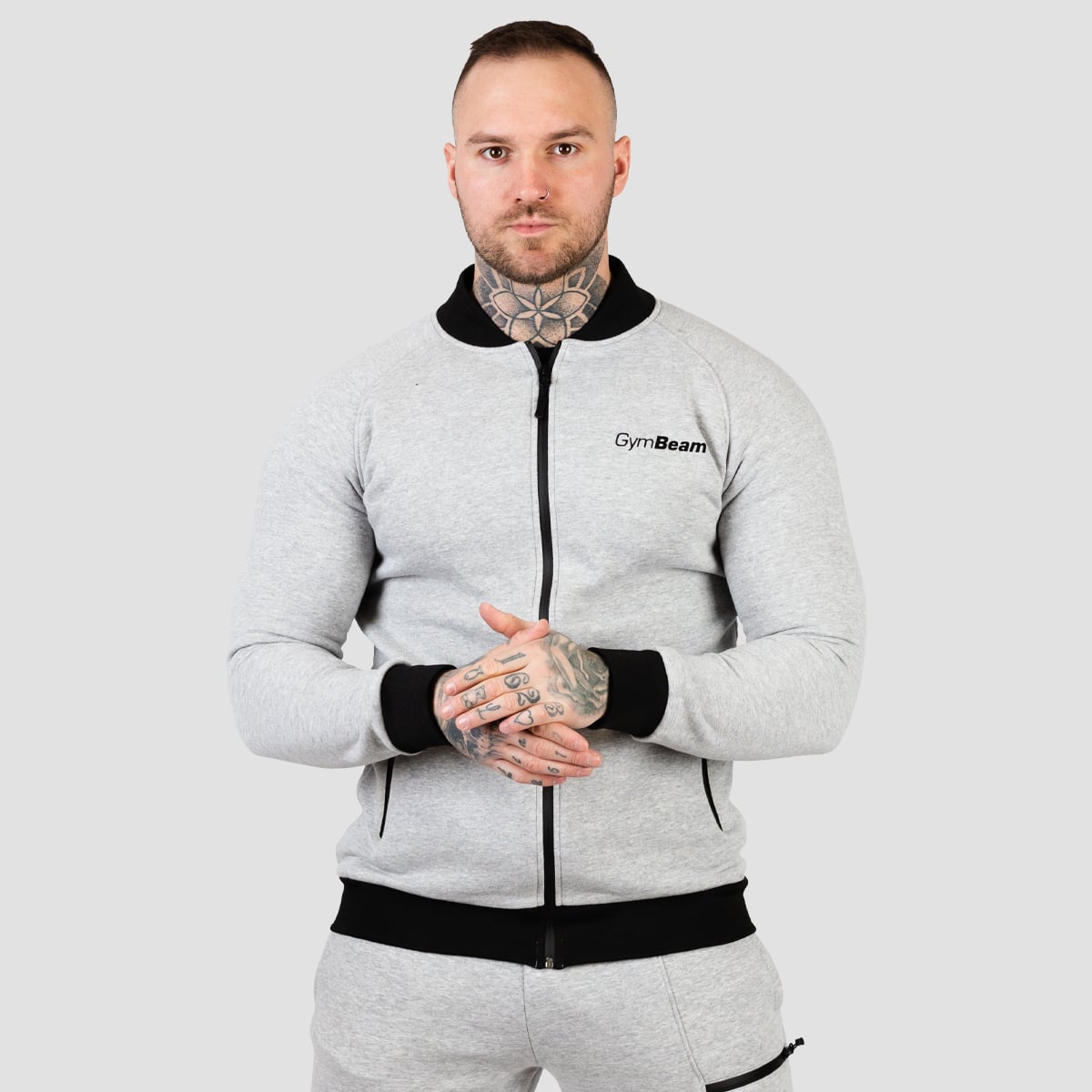 Classic Hoodie mit Reißverschluss in Grey - GymBeam