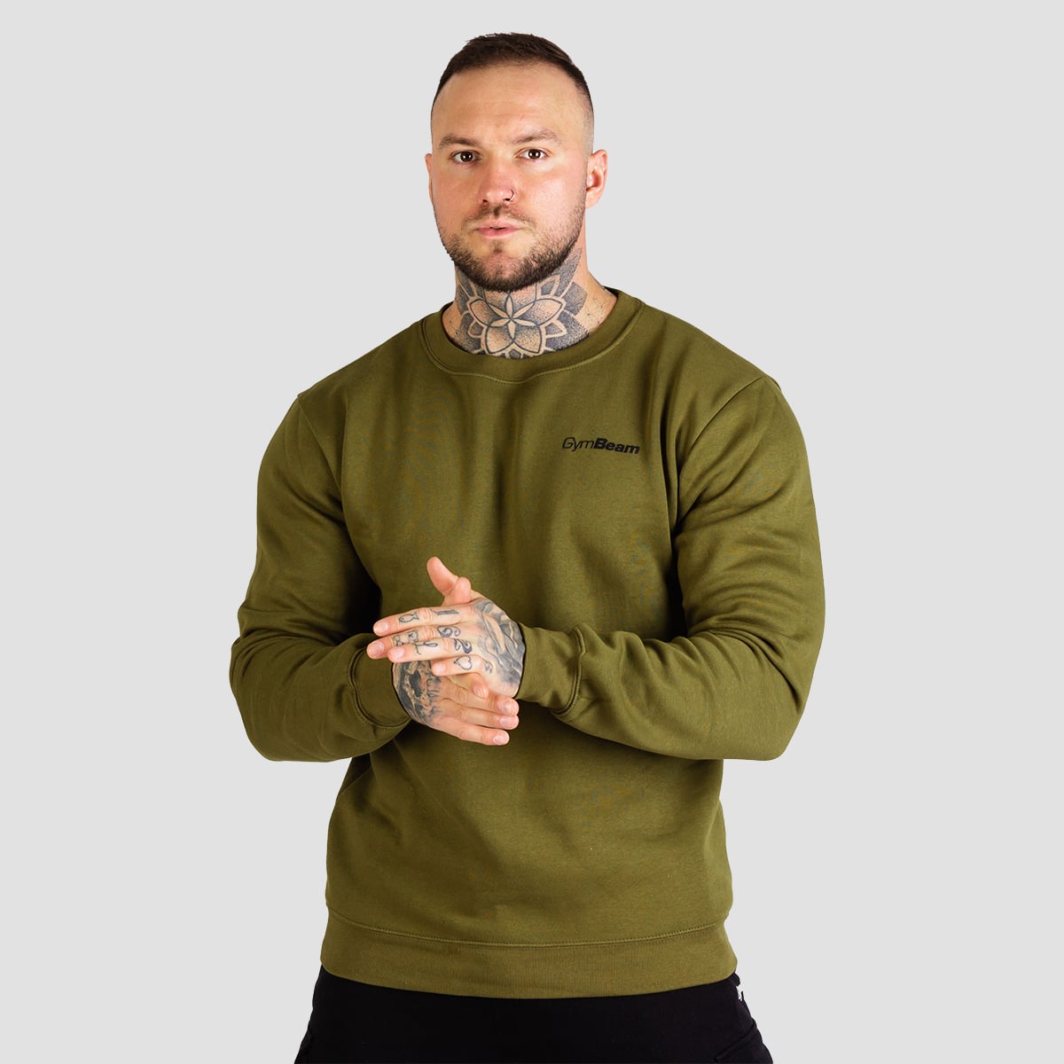 Basic-Pullover für Männer Military Green - GymBeam