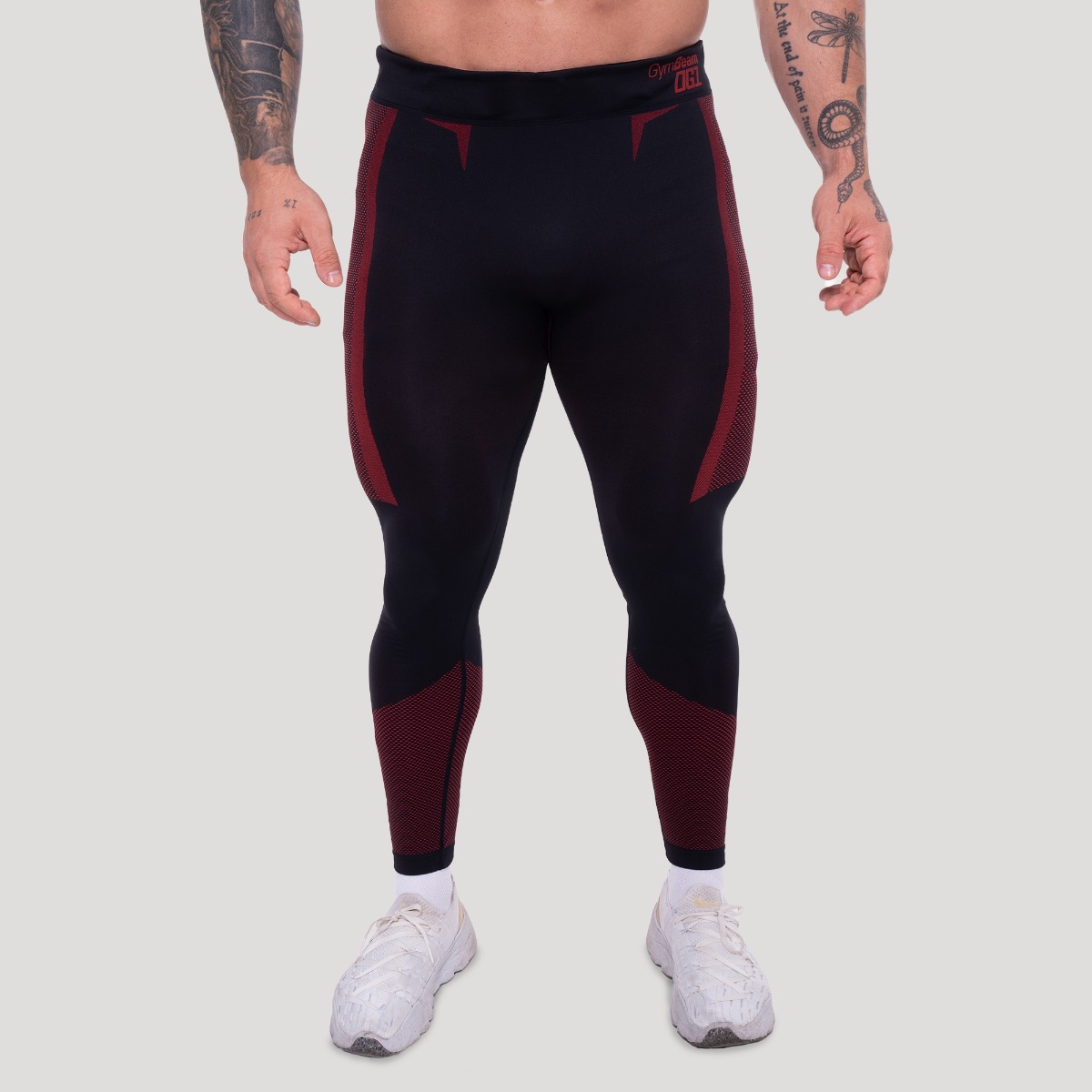 OG1 Seamless Leggings in Black/Red - GymBeam