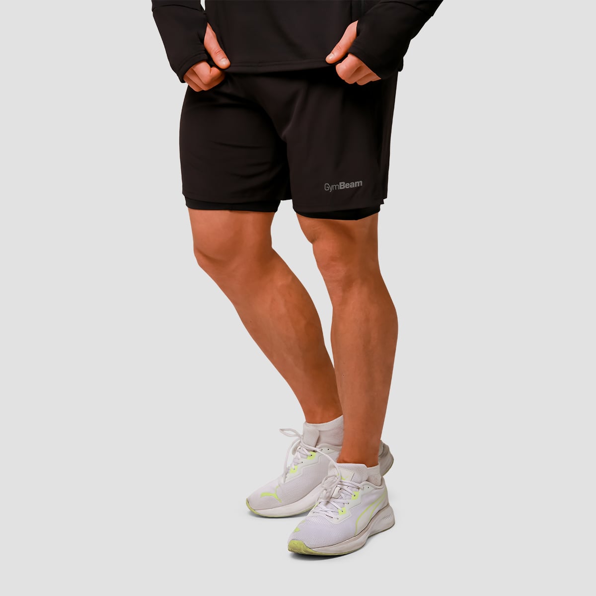 Pulse Laufshorts 2in1 in Black - GymBeam