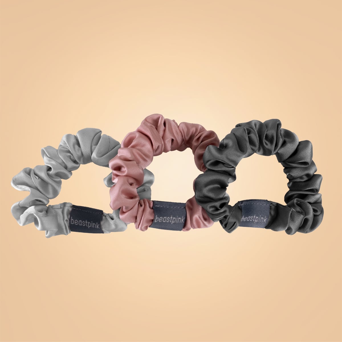 Satin-Scrunchy-Set Mix - BeastPink
