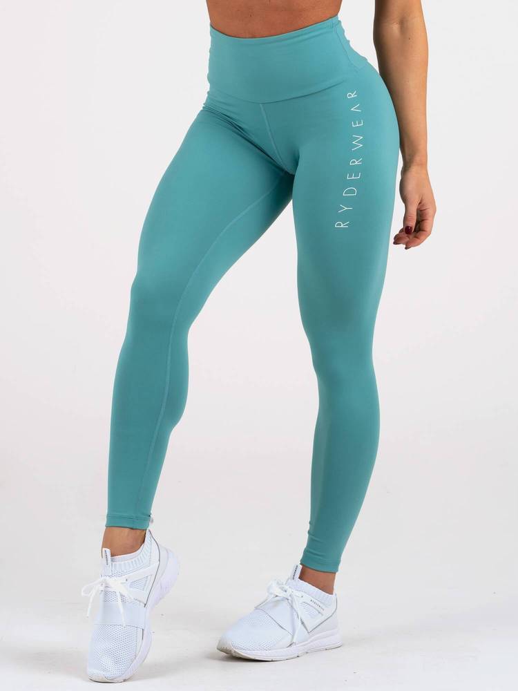 Women‘s Staples Scrunch Bum Leggings Teal - Ryderwear
