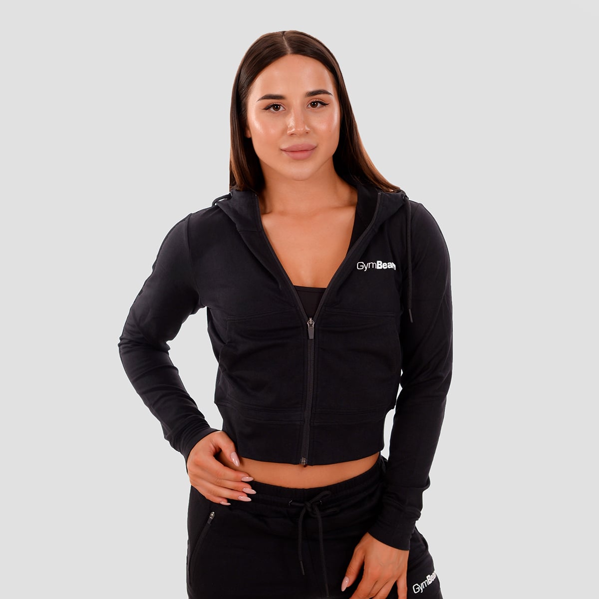 TRN Zip-Up Hoodie für Frauen in Black - GymBeam