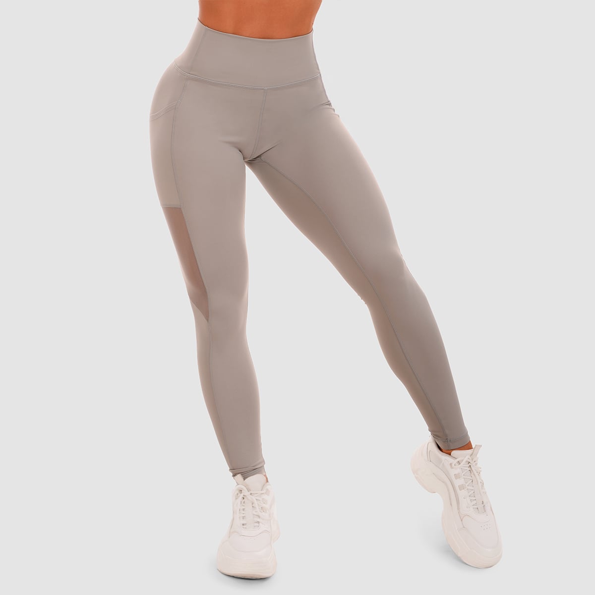 Mesh-Panel Leggings für Frauen in Grey - GymBeam