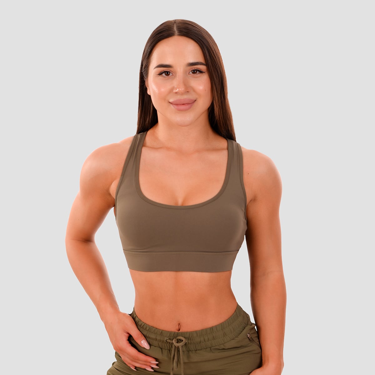 Mesh-Panel Sport-BH in Olive - GymBeam