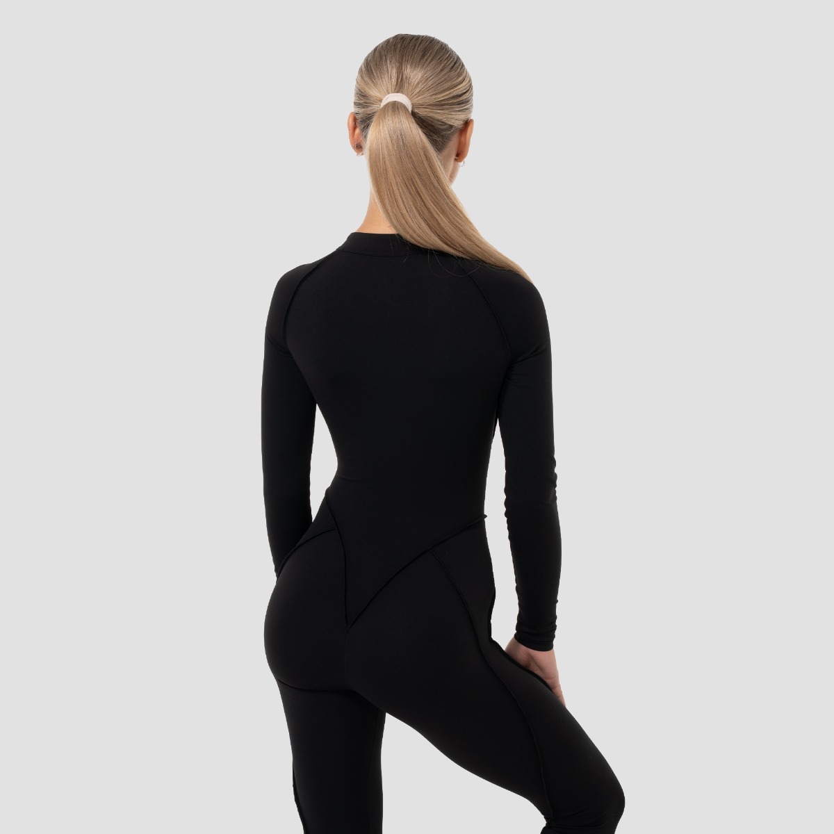 Women's Cosmo Zip-Up Jumpsuit Black- GymBeam