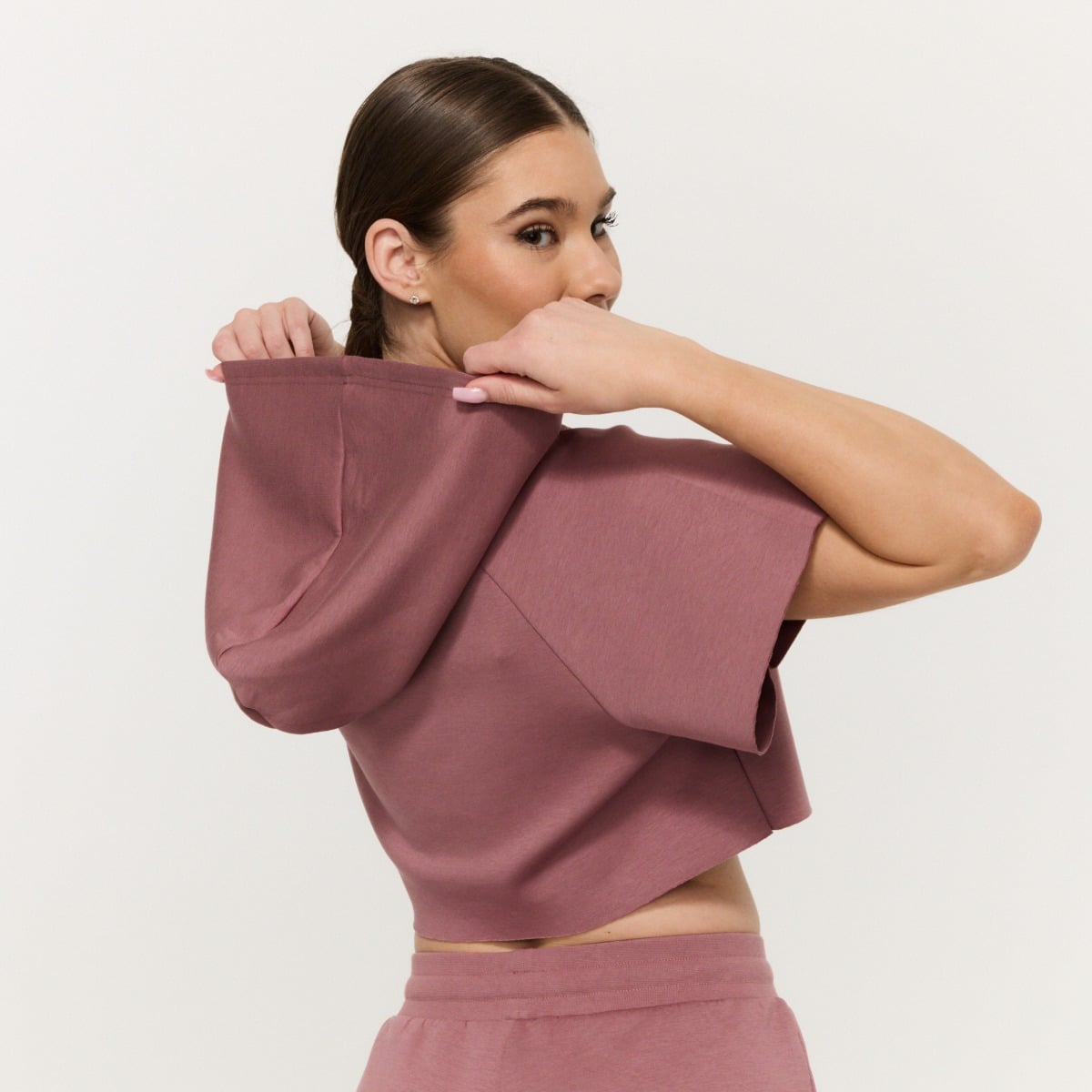 Relay Cropped Hoodie für Frauen in Haze - GymBeam