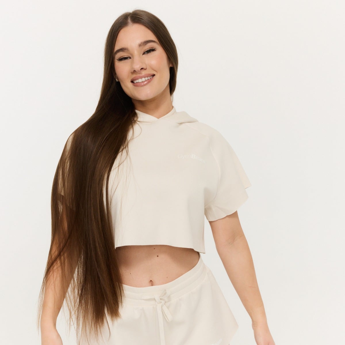 Relay Cropped Hoodie für Frauen in Pearl - GymBeam