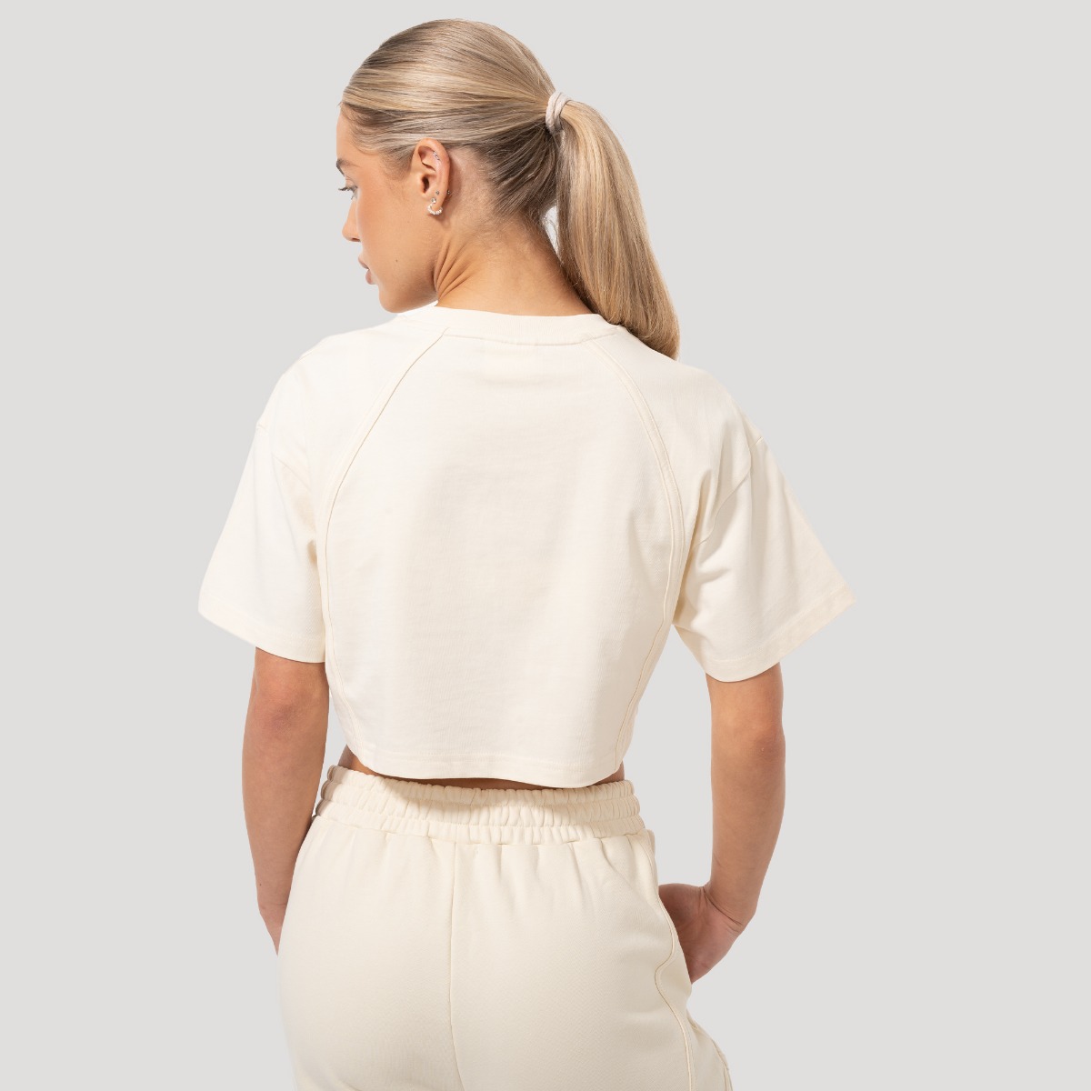 Mochi Cropped T-Shirt für Frauen in Cream - GymBeam