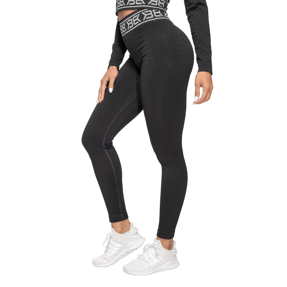Women‘s leggings Rib Seamless Black Melange - Better Bodies