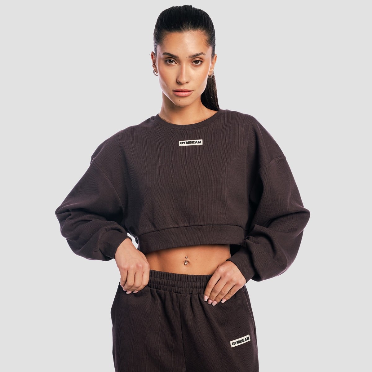 Aura Cropped Sweatshirt für Frauen in Tee Brown - GymBeam