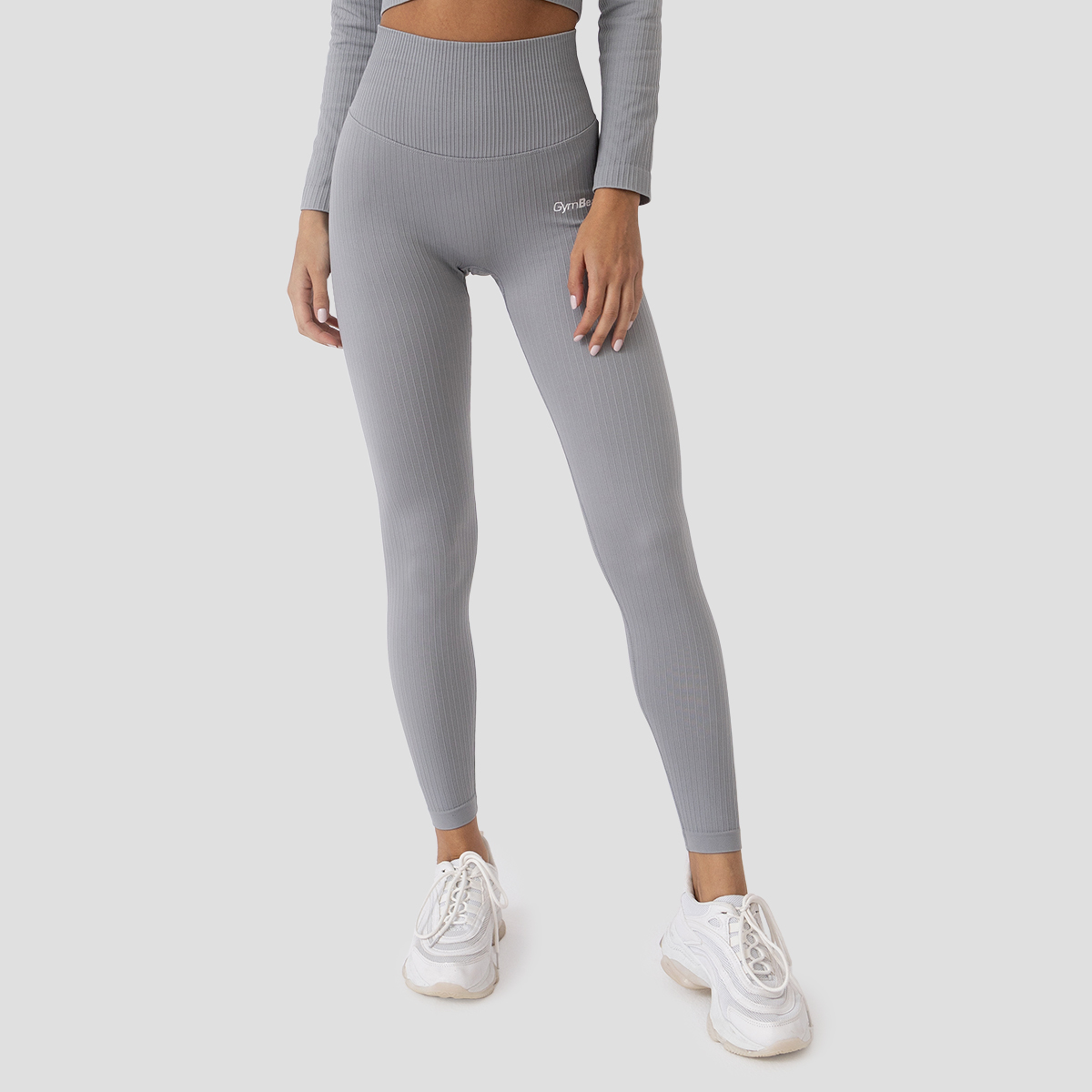 Ribbed FLO Leggings für Frauen Grey - GymBeam