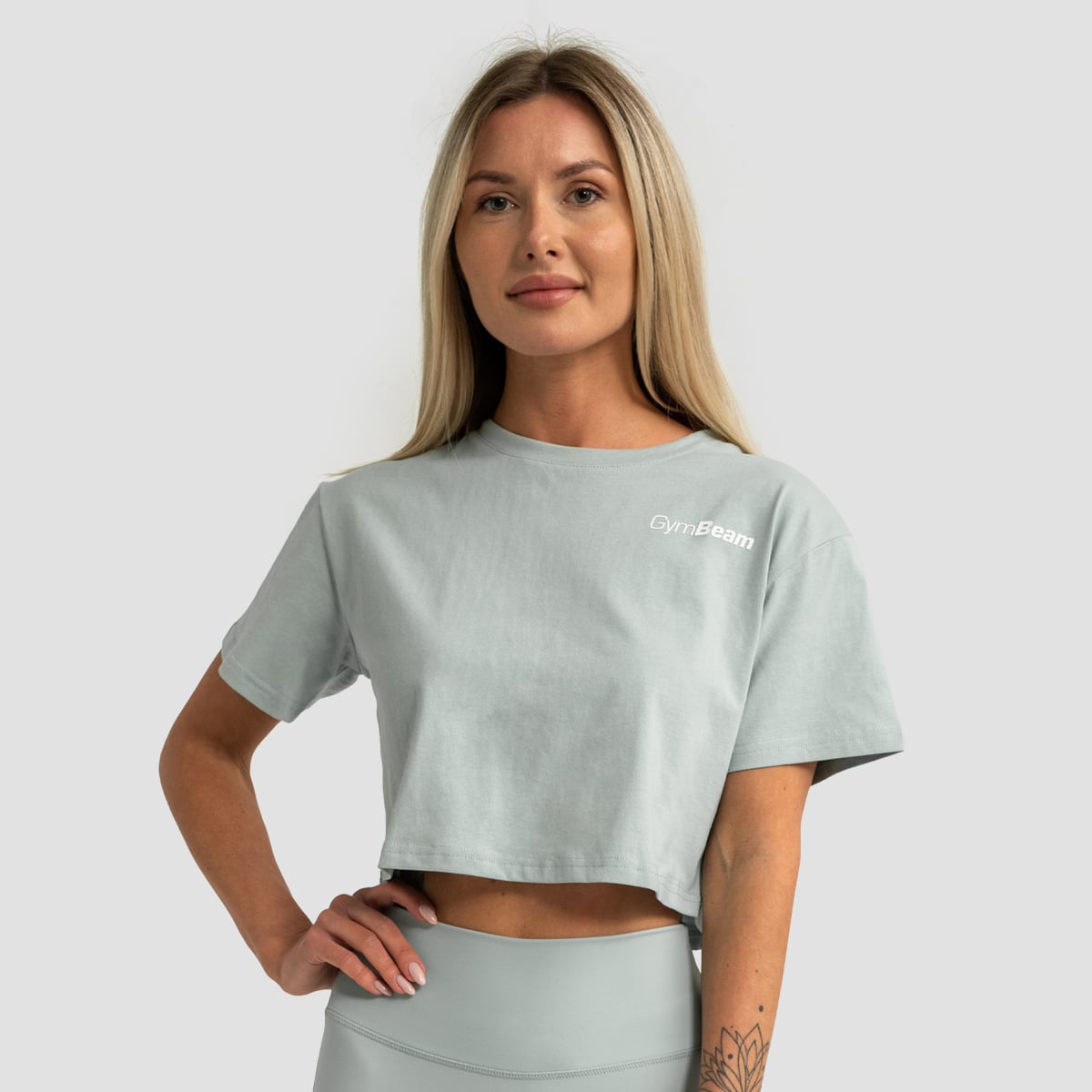 Limitless Cropped T-Shirt für Frauen Eucalypt - GymBeam