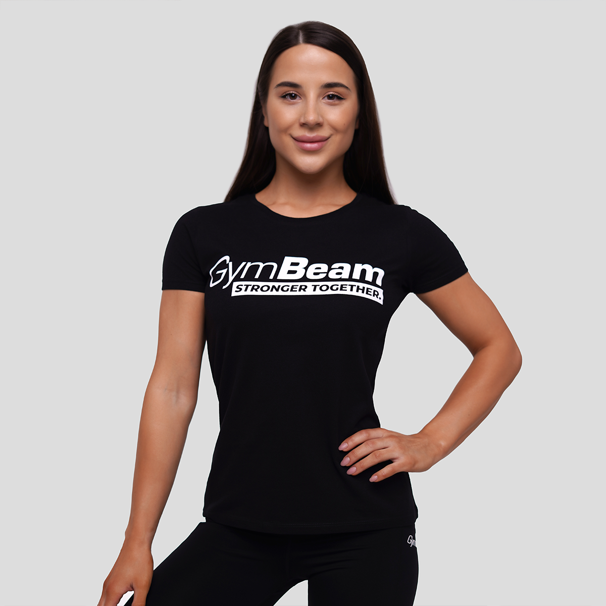 Stronger Together T-Shirt für Frauen in Black - GymBeam