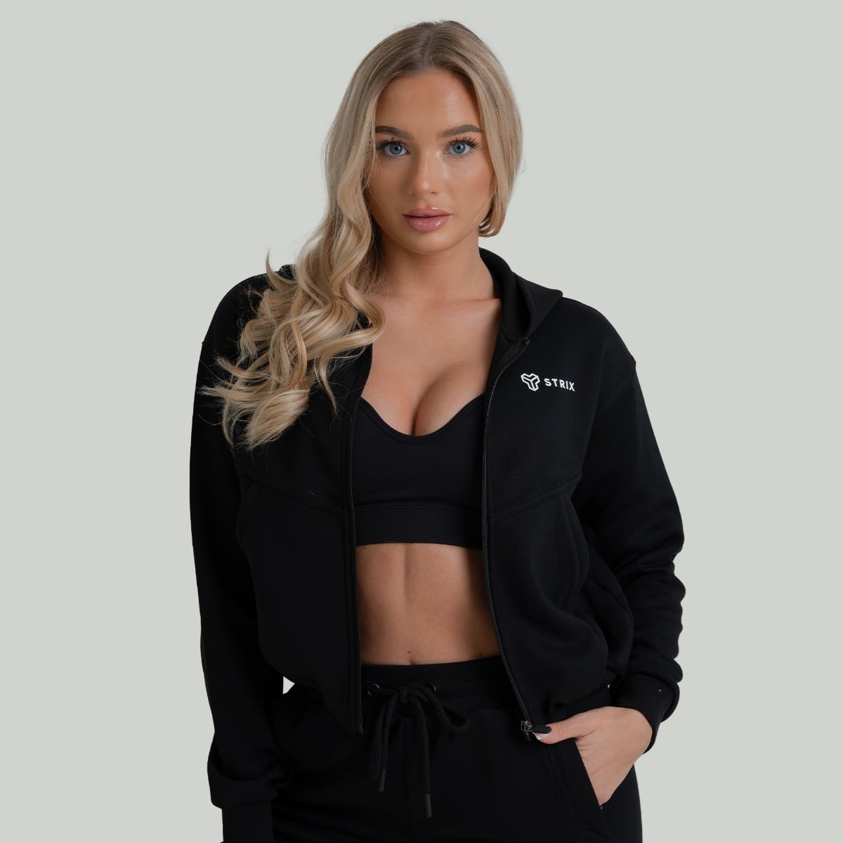 Hoodie für Frauen ZOA Zip-Up in Black - STRIX