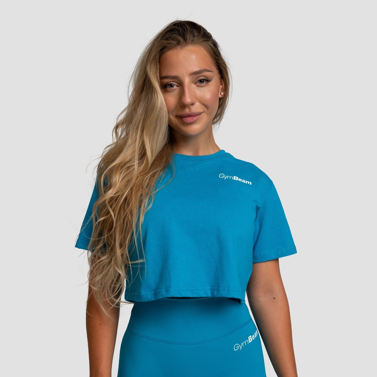 Limitless Cropped T-Shirt für Frauen in Aquamarine - GymBeam