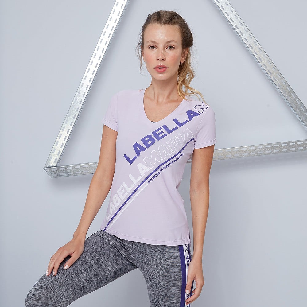 Women‘s T-shirt Color Block purple - LABELLAMAFIA