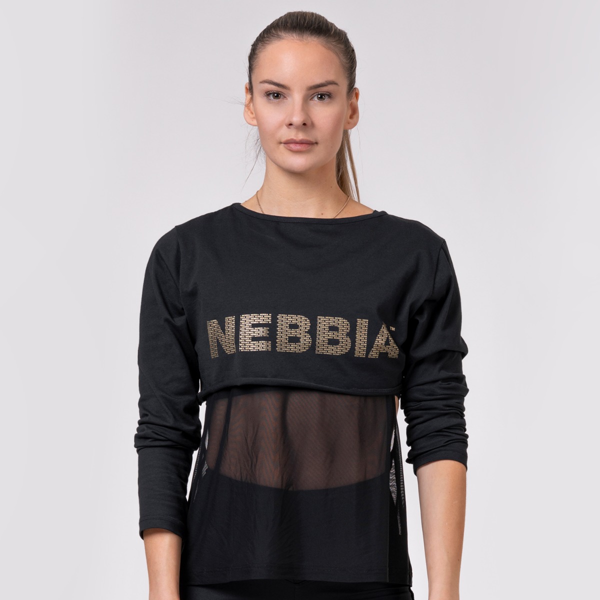 Intense Mesh Sport Frauentop Black - NEBBIA