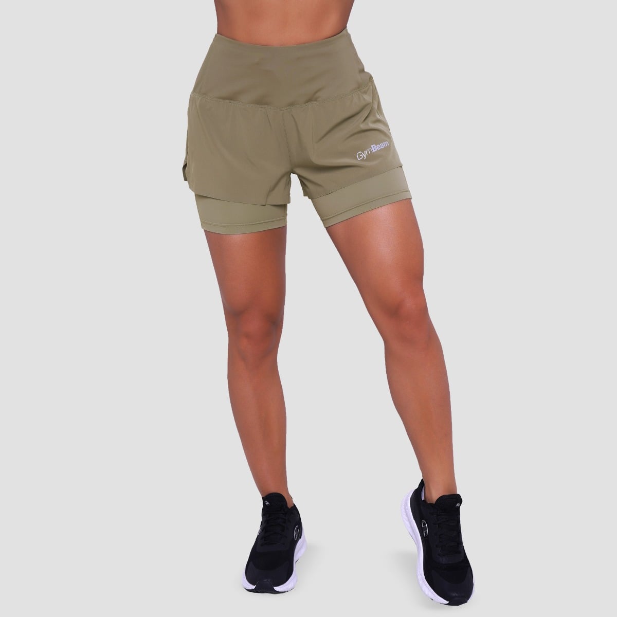 Pulse 2in1-Laufshorts für Frauen in Vetiver – GymBeam