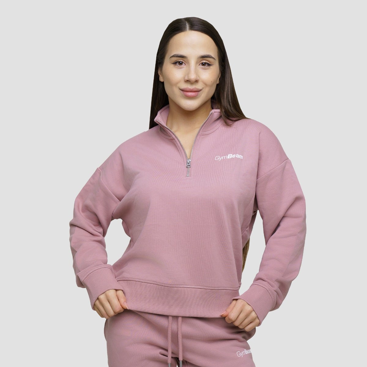 Agile ½ Reißverschluss-Pullover für Frauen Woodrose - GymBeam