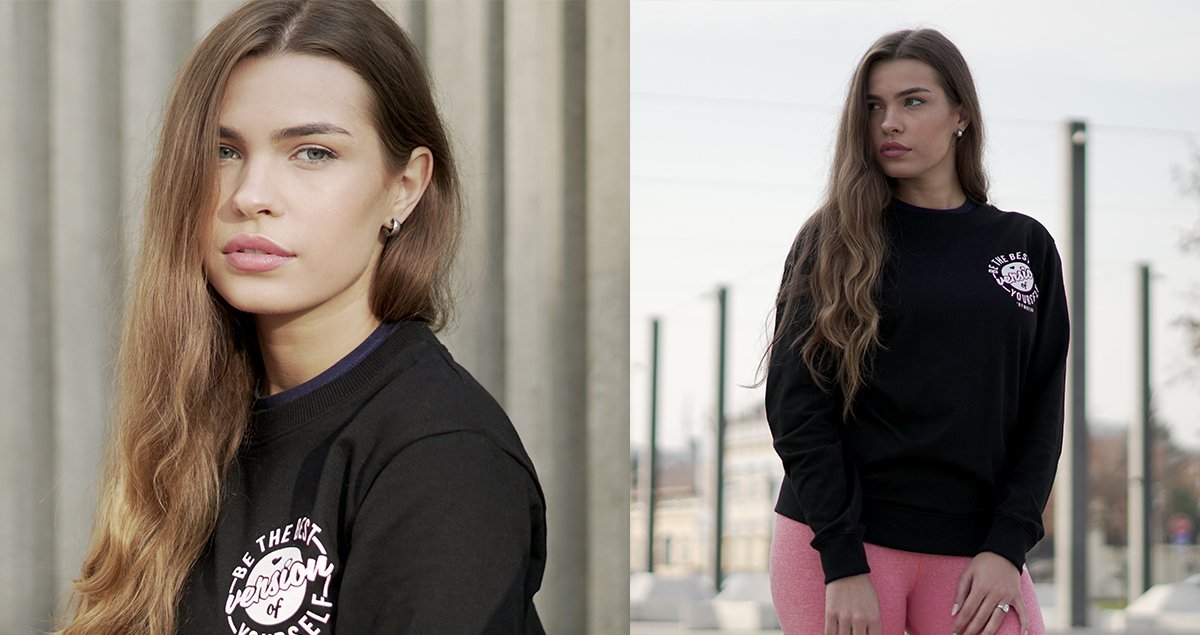 Sweatshirt für Damen The Best Version Black - GymBeam