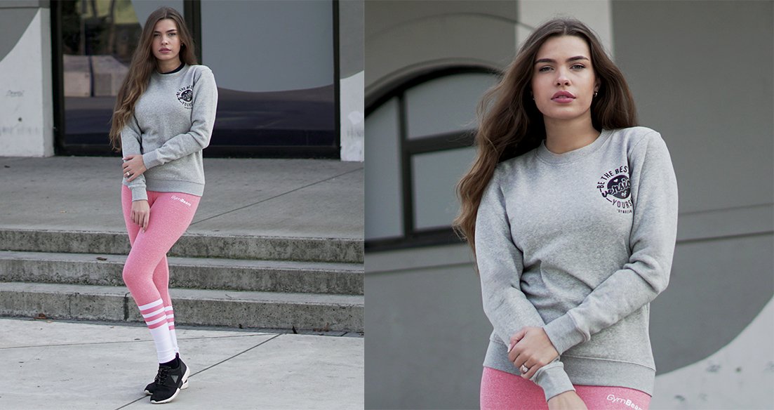 Sweatshirt für Damen The Best Version Grey - GymBeam